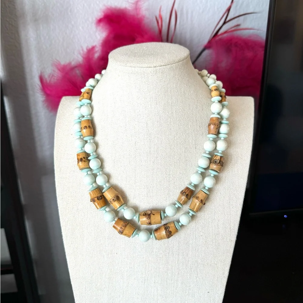 Vintage Beaded Bamboo Necklace